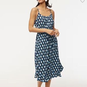 J. Crew Factory Ruffle midi dress with curved hem